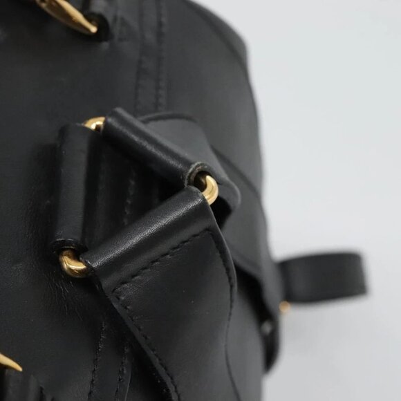 GUCCI Bamboo Backpack Leather Black Gold main image 11